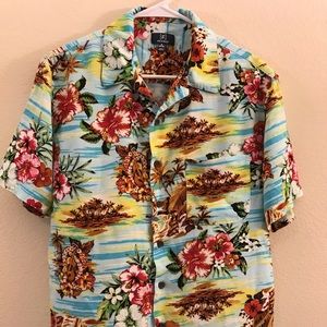 George Tropical Button Down Short Sleeve Shirt